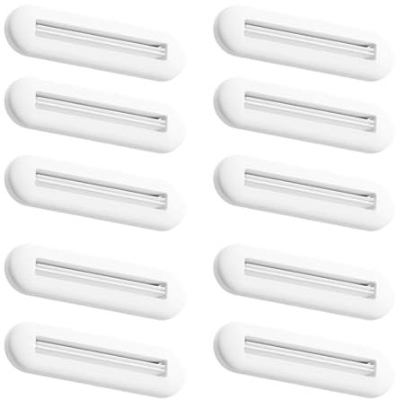 Jiqoe Set Of 10 Toothpaste Dispenser Simple Press Roller Hand Cream Tube Squeezer Clip For Home Bathrooms Travel Space Saving