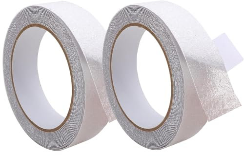 Anti Slip Tape,Grip Tape,2 Pcs Frosted Rubber Grip Tape,Self Adhesive Clear Scrub Non Slip Tape for Stairs Steps Kitchen(2.5cm x 5m)