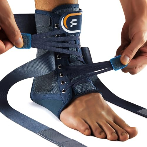 Fitomo Tobillera para Esguince, Tobillera Deportiva Hombre Mujer Estabilizadora de Tobillo con Refuerzo Lateral Extraíble, Adjustable para Ambos Pies, Apto para llevar con Zapato, 1 Unidad