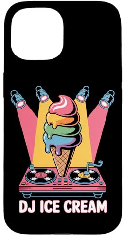 DJ Ice Cream Tocadiscos Helado Cono Carcasa para iPhone 15