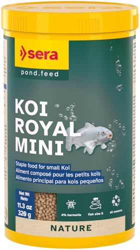 Sera Koi Royal Mini 1,000 ml 11.2 oz (320 g) | Floating koi Fish Food pellets for Ponds | Natural Fish Food with Insect Protein, Omega acids & prebiotics | Supports Growth, Immunity & Clear Water