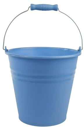 BERLONA Eimer 5 L mit Metallbügel, Stabiler Kunststoffeimer, Ø 23 cm - Blau | Kippt und verzieht sich nicht, auch voll beladen, ergonomischer Griff schneidet nicht ein, für Haushalt, Garten und Werkstatt