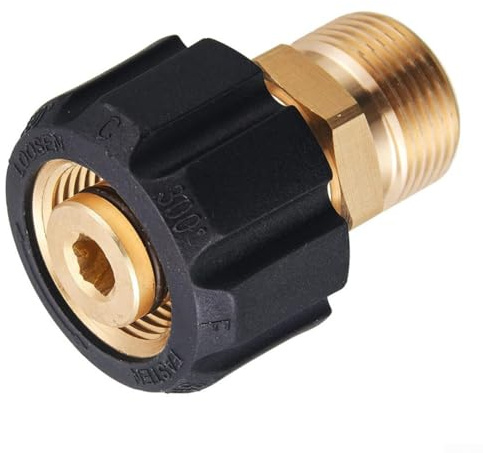 Hochdruckreiniger-Adapter M22, Hochdruckschlauchverbinder für M22-15 innen auf M22-14 außen, Kupfer M22 Buchse auf Stecker