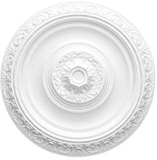 MARBET DESIGN Stuckrosette R-21, Ø 60cm - Deckenrosette weiß, aus EPS Styropor, Zierelement, Stuck, Wanddeko Wohnzimmer Lampe Polystyrol rund