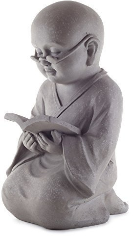 Große Dekofigur Lesender Buddha oder Mönch Garten Deko aus Fibreclay- 44cm Hoch