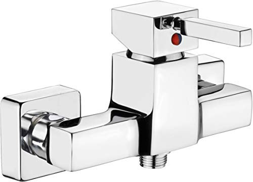 Cornat Brause-Einhebelarmatur Lucera - Hochwertiger Messingkörper - verchromt - 1/2 Zoll Brauseabgang / Einhebelmischer zur Aufputzmontage / Brausebatterie / Duscharmatur / LUCN3