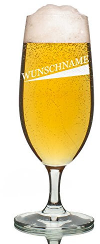 polar-effekt Leonardo - Vaso de cerveza con diseño de tulipán (0,3 L, con grabado personalizable), diseño de tulipán