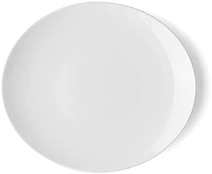 Holst Porzellan TSP 031 Porzellan Teller & Speisenplatte flach oval 30 cm Ovali, weiß, 30 x 26.5 x 3.5 cm | Speisenplatte oval,, 30 x 26.5 x 3.5 cm