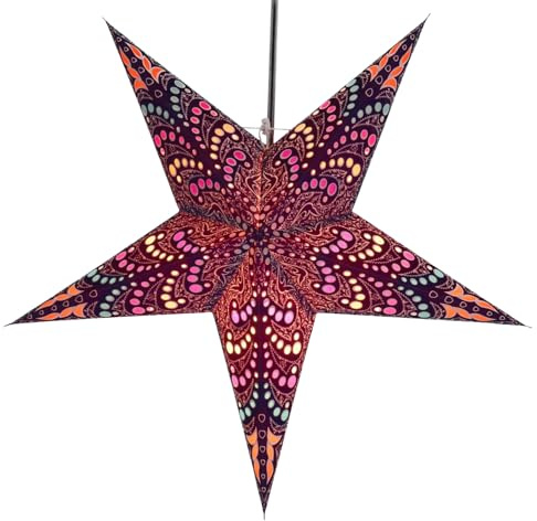 Faltbarer Advents Papierstern, 60 cm, hochwertig, Sibelius blau | Handgefertigter Papierstern mit Silberbronze, stimmungsvolle Deko, TÜV geprüft, einfache Montage.
