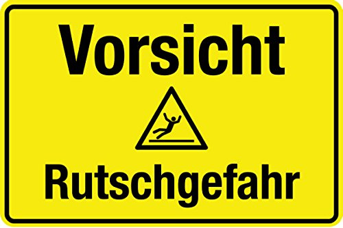 Winterschild - Vorsicht Rutschgefahr - Kunststoff Selbstklebend - 20 x 30 cm