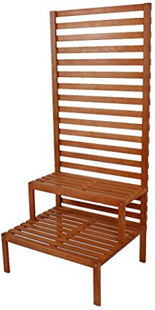 Jardinion Sichtschutzwand 66 x 80 x 180cm Braun | Pflanzentreppe, Blumentreppe, Eukalyptus, Terrasse, Balkon, Garten, Balkonverkleidung