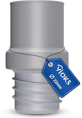 VIOKS - Tubo de desagüe (22 mm, diámetro de 22 mm, adaptador para lavavajillas/punta de extensión de manguera, extensión para lavadora, lavavajillas