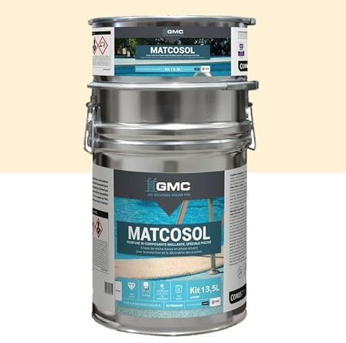 GMC MATCOSOL PISCINE SABLE 13,5L-Résine epoxy bi- Composant grande résistance au chlore