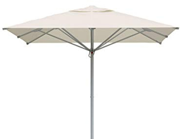 VIS Elegant Single Top - Eckiger Sonnenschirm - Sehr modern & langlebig, UV-beständig, bedienerfreundlicher Teleskopschirm - 300 x 300 cm - Bespannung in beige Farbe