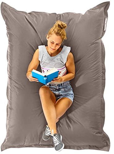 Green Bean Square XXL Riesensitzsackhülle 140x180 cm - PVC Bezug - Indoor und Outdoor Sitzsackhülle - Bean Bag Bezug - Sitzsackbezug ohne Füllung - Lounge Chair Hülle - abwaschbar - Khaki