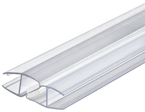 Gedotec 1x Magnet-Duschlippendichtung für Duschtüren wasserabweisend | Profil-Dichtung 180° | Länge: 2 m | Duschdichtung 8mm - 10mm | Türdichtung PVC Transparent | Duschkabinen Dichtungen Duschwand
