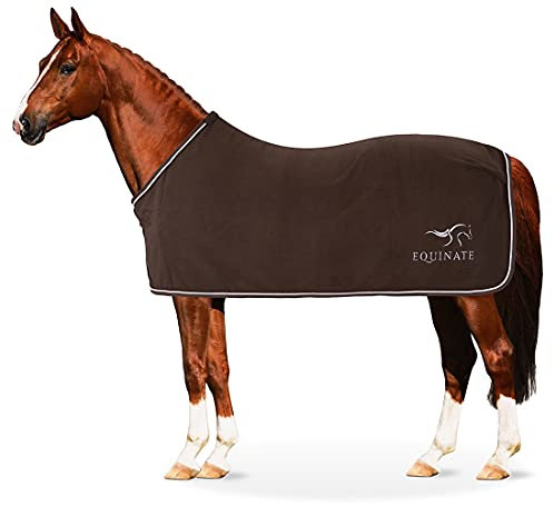 Equinate Abschwitzdecke Springdale aus Polarfleece mit Widerristpolster 145cm Braun