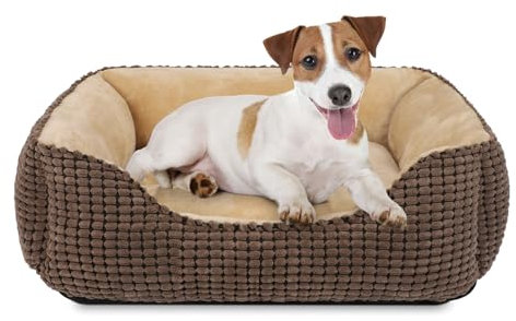 JOEJOY Panier pour Chien, Lit Chien Moyen Taille Lavable, Antidérapant Coussin Anti-anxiété pour Petit Moyen Chiens et Chats, 63x53x20cm