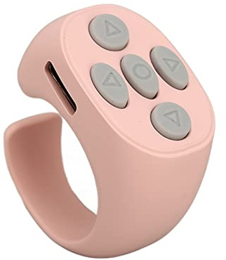 Fingertip Remote Control Scrolling Ring for Remote ABS Smart Clicker Controller Bluetooth Page Turner Wireless Remote Control Page Turner for TikTok Electronic Book (Pink)
