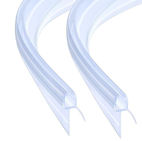ITTISO Pre Curved Shower Screen Seal Strip 2 x 90 cm for 4mm/5mm/6mm Glass Thickness Curved Shower Door Seal Strip Covers up to 20mm Gap Replacement Shower Cubicle Quadrant
