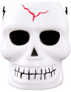 BESTonZON Halloween Party Prop Schädeleimer Skelett Eimer Mit Schädelkopf Gradient Weiß Geschenke
