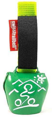 swisstrailbell® Fresh Colour-Edition: Grün mit weißem Mountainbiker, grünes Band