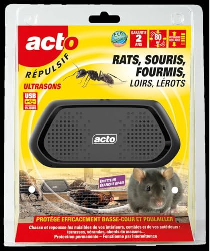 Acto répulsif ultrasons rats souris fourmis loirs lérots