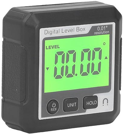 Digitaler Winkelmesser, Tragbarer Magnetischer Winkelmesser, Elektronisches Winkelmesser mit Magnetfuß und LCD-Display, für die Holzbearbeitung auf der Baustelle (Schwarz und weiß)