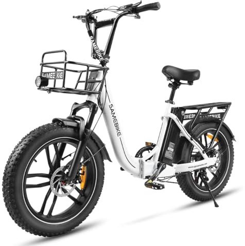 SAMEBIKE E-Bike Klapprad Elektrofahrrad mit 20*2.35/4.0 Fat Tire, 468KWH Lithium-Akku für Lange Reichweite bis 100KM, 7-Gang-All-Terrain Ebike Herren für MTB, Strand & Schnee