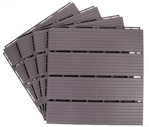 KITANDOVE Ineinandergreifende Terrassenfliesen Bodenbelag Für Außenbereich Wasserabweisend Installieren Robust Und Langlebig Für Terrassen Balkone Und Gehwege