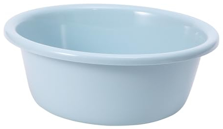 12 Inch Small Size Round Plastic Washbasin Home Blue Large Capacity Space Saving for Student Dormitory