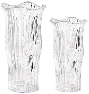KNUFENG Florero De Cristal, Florero De Cristal Transparente Fashiona, Florero De Decoración Artística para Rosas, Lirios, Tulipanes, Orquídeas, Cuentas De Jade, Juego De 2(Color:AA1)