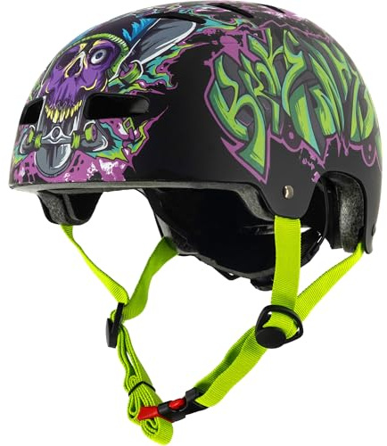 Broken Head - Skaterhelm und Fahrradhelm - für MTB, BMX, Skates und Skateboard - Größenverstellbar (Board Shredder, XS/S (48-54 cm))