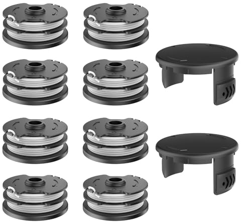 Evenlinkics 8 bobine di ricambio TLP-01, con coperchio a bobina, compatibile con Parkside PRT 550 A1/A3, PRTA 20-Li A1/B1/B2/C3, per decespugliatore Parkside