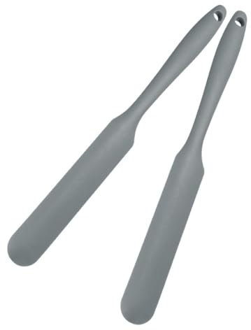Cabilock 2St Silikonspatel kleine Kuchenform Mini-Muffinblech verstellbarer Messlöffel wok spatel raclette buttercreme spachtel Kuchenspatel für den Haushalt Küchenversorgung Kieselgel Grey