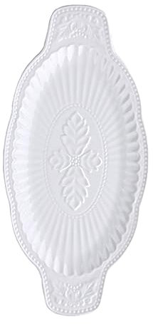 OFFSCH Rococo Style Ceramic Fish Plate Double Ear Design Restaurant Use Fine Craftsmanship Style