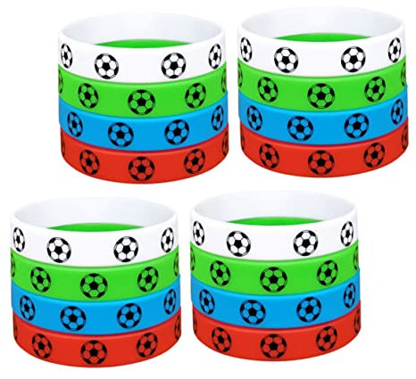 Veemoon 16stücke Fußball Armbänder Silikon Armbänder Für Fans Und Teams Mit Fußballmotiven Für Sportveranstaltungen Und Feiern