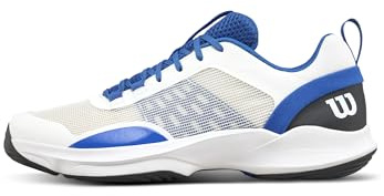 WILSON Hurakn Pro V2 Men's Padel Shoe - White/Deja Vu Blue/Black, Size 10.5 US
