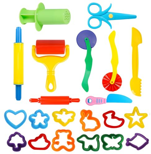 Playdough Accessories,Playdough,21 Pcs Playdough Set Includes Roller Rolling Pins Dough Extruder Animal Molds,Kids DIY Creation Play Dough Tools for 14+ Years Old