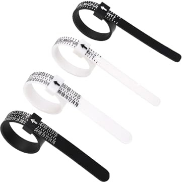 DWUENT Professional Ring Sizer UK - Dual UK/EU Scale (A-Z & 41-76) Measurement Tool, 4pcs TPU Anti-Tear Finger Sizers with 4-Colour Combos for Wedding Rings & Daily Mix