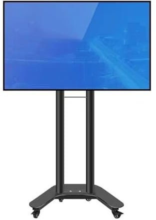 Mobil Tv-Vagn På Hjul, Rullande Tv-Vagn För 32-60 Tums Tv-Apparater, Höjdjusterbar, 0-90° Skärmrotation, Upp Till 75 Kg