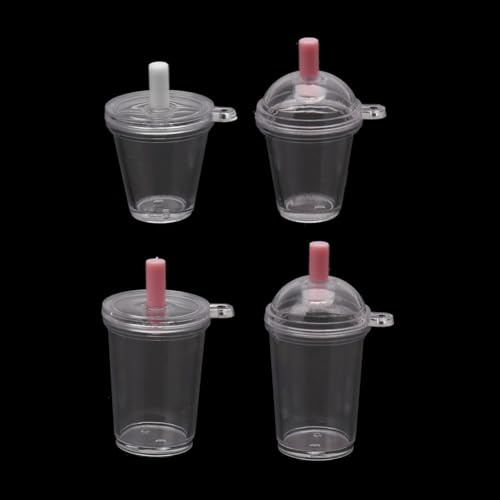 XuQiZZpp Juego de 10 tazas de café en miniatura 1:12, decoración realista de taza de té con leche, modelo