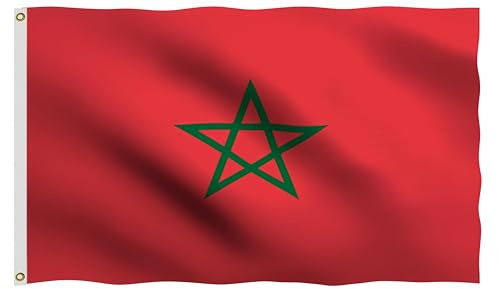 Bandera De Jardín Marruecos Banderas De Orgullo Lavable Banderas De Patio Para Puertas Playa 90X150 CM