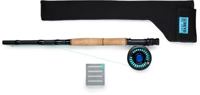 REYR Gear First Cast Fliegenrute, Teleskop-Reiserute und Rolle, tragbare Fliegenfischausrüstung für Reisen und Rucksackreisen (1,2 m, Rechtshänder)