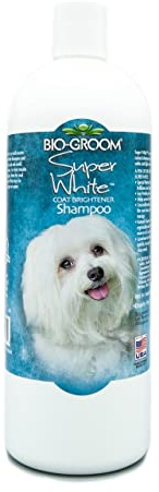 Bio-Groom Super White Hundeshampoo - Für weißes und helles Fell - Aufhellendes Shampoo - Verleiht dem Fell Glanz - Mit Sojaprotein - Konzentrat 1:8 - Verdünnt 8.5 L - Bis zu 255 Hundewäschen - 946 ml