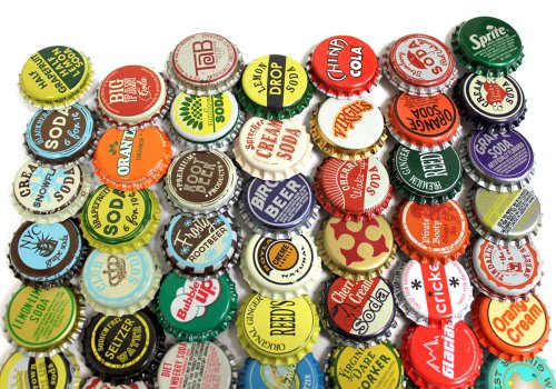 50 Vintage Random Bottle Caps Collectible Craft Jewelry Coke Soda Bottlecaps