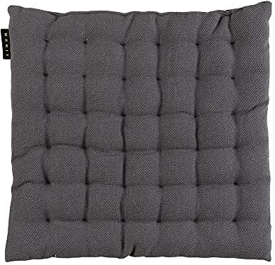 LINUM Pepper Elegantes Sitzkissen für Indoor und Outdoor 40x40 cm, 100% Baumwolle, Waschbar, Granitgrau