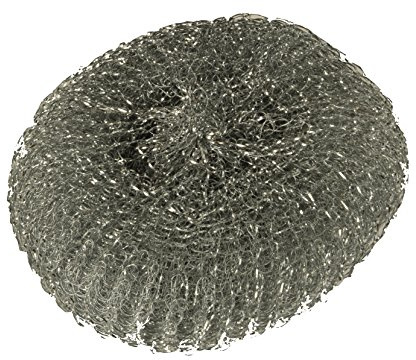 Papstar 19969 Topfreiniger, Draht, silber, Ø 13 cm, H: 4,5 cm, 10er Pack