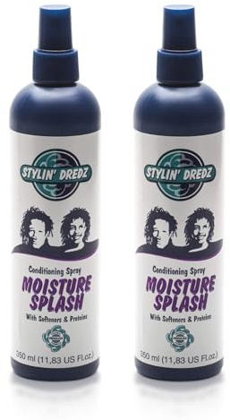 Stylin' Dredz Moisture Splash Spray revitalisant pour tresses et dreadlocks – 350 ml (lot de 2)