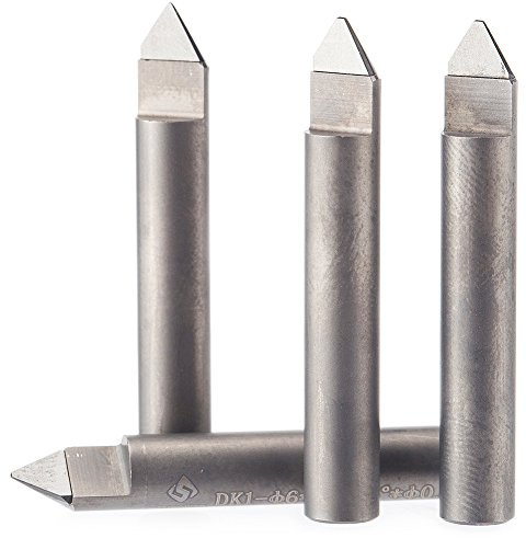 HUHAO 1PC 6mm CNC Router End Mill Diamond PCD Tools Stone Hard Granite Cutting Engraving Bits 45 Degree PCD Cutter (3687)